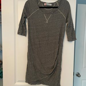 Free people beach gray cotton comfy dress- medium-slight rouching on one side